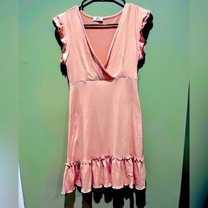 New ARDENE Pink Ruffled Mini Dress XS Spring Summer Easter Vacation Ruffle